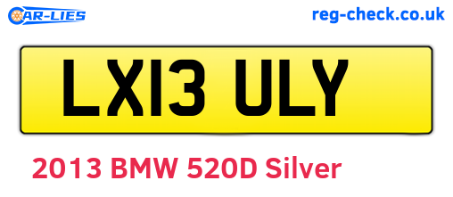 LX13ULY are the vehicle registration plates.