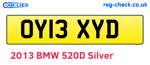 OY13XYD are the vehicle registration plates.