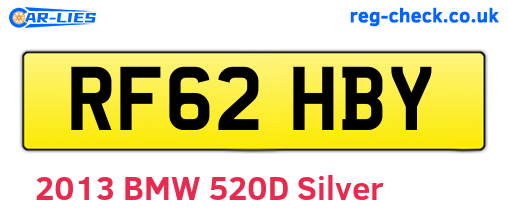 RF62HBY are the vehicle registration plates.
