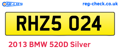 RHZ5024 are the vehicle registration plates.