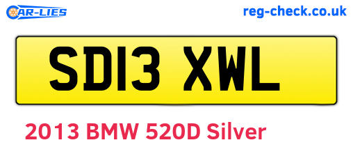SD13XWL are the vehicle registration plates.