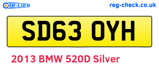 SD63OYH are the vehicle registration plates.