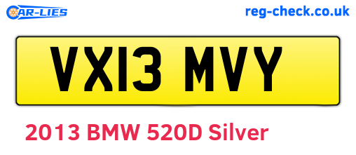 VX13MVY are the vehicle registration plates.