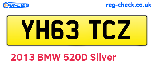 YH63TCZ are the vehicle registration plates.