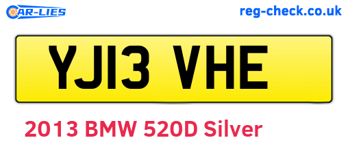 YJ13VHE are the vehicle registration plates.