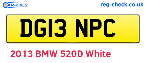 DG13NPC are the vehicle registration plates.