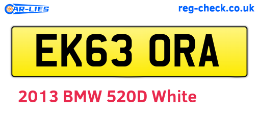EK63ORA are the vehicle registration plates.