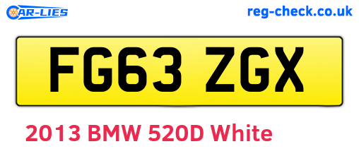 FG63ZGX are the vehicle registration plates.