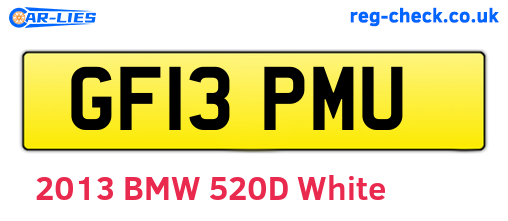 GF13PMU are the vehicle registration plates.