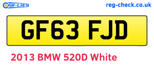 GF63FJD are the vehicle registration plates.