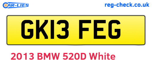 GK13FEG are the vehicle registration plates.