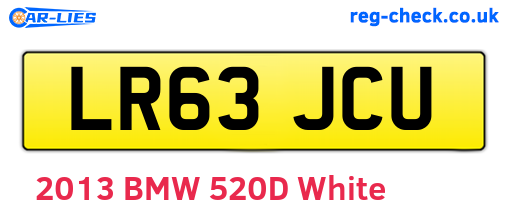 LR63JCU are the vehicle registration plates.