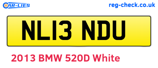 NL13NDU are the vehicle registration plates.