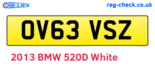 OV63VSZ are the vehicle registration plates.