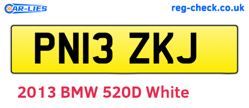 PN13ZKJ are the vehicle registration plates.