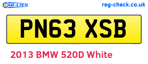 PN63XSB are the vehicle registration plates.