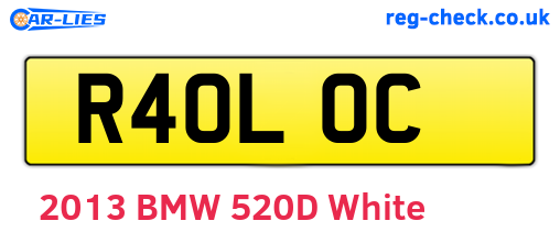 R40LOC are the vehicle registration plates.