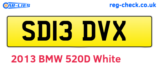 SD13DVX are the vehicle registration plates.