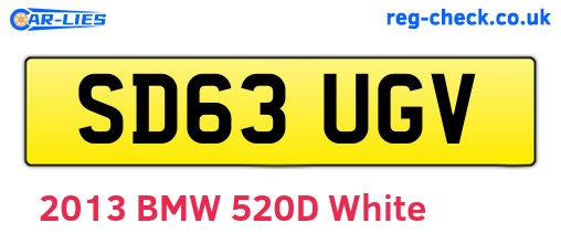 SD63UGV are the vehicle registration plates.