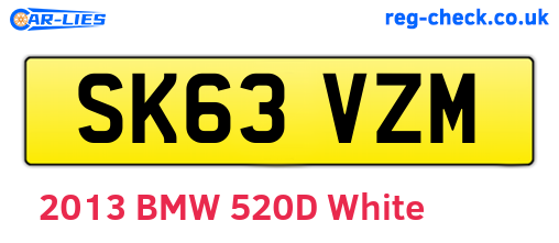 SK63VZM are the vehicle registration plates.