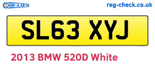 SL63XYJ are the vehicle registration plates.