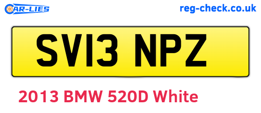 SV13NPZ are the vehicle registration plates.