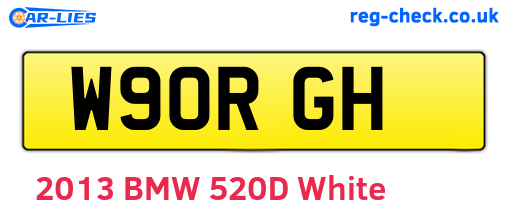 W90RGH are the vehicle registration plates.