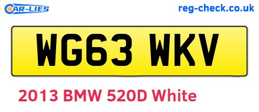 WG63WKV are the vehicle registration plates.