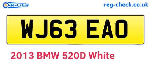 WJ63EAO are the vehicle registration plates.