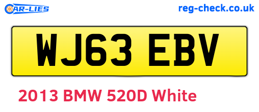 WJ63EBV are the vehicle registration plates.