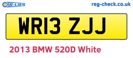 WR13ZJJ are the vehicle registration plates.
