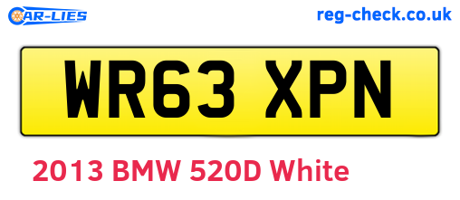 WR63XPN are the vehicle registration plates.