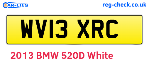 WV13XRC are the vehicle registration plates.