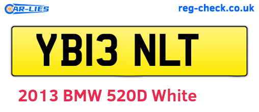 YB13NLT are the vehicle registration plates.