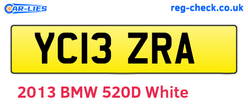 YC13ZRA are the vehicle registration plates.