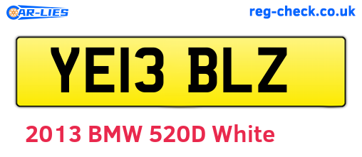 YE13BLZ are the vehicle registration plates.