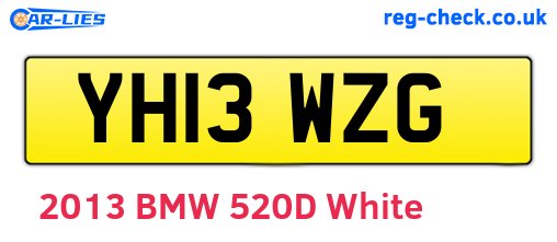 YH13WZG are the vehicle registration plates.