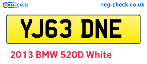 YJ63DNE are the vehicle registration plates.
