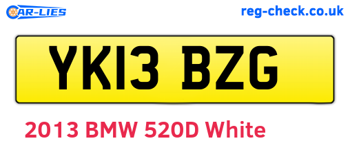 YK13BZG are the vehicle registration plates.