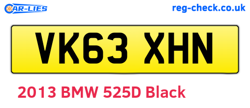 VK63XHN are the vehicle registration plates.