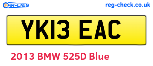 YK13EAC are the vehicle registration plates.