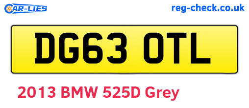 DG63OTL are the vehicle registration plates.