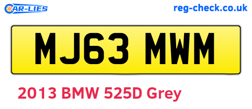 MJ63MWM are the vehicle registration plates.