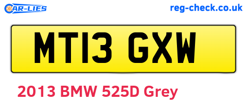 MT13GXW are the vehicle registration plates.