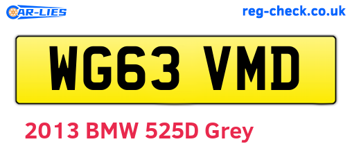 WG63VMD are the vehicle registration plates.