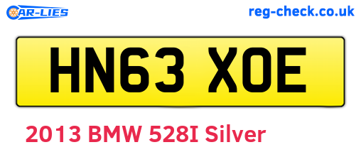 HN63XOE are the vehicle registration plates.