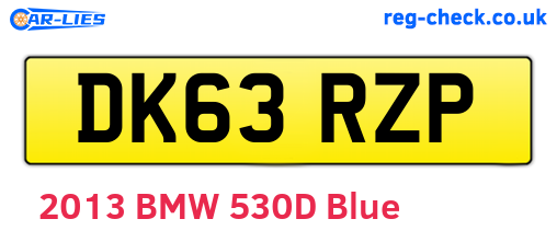 DK63RZP are the vehicle registration plates.
