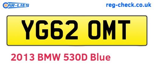 YG62OMT are the vehicle registration plates.