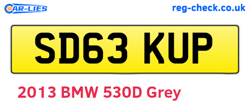 SD63KUP are the vehicle registration plates.