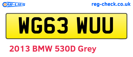 WG63WUU are the vehicle registration plates.